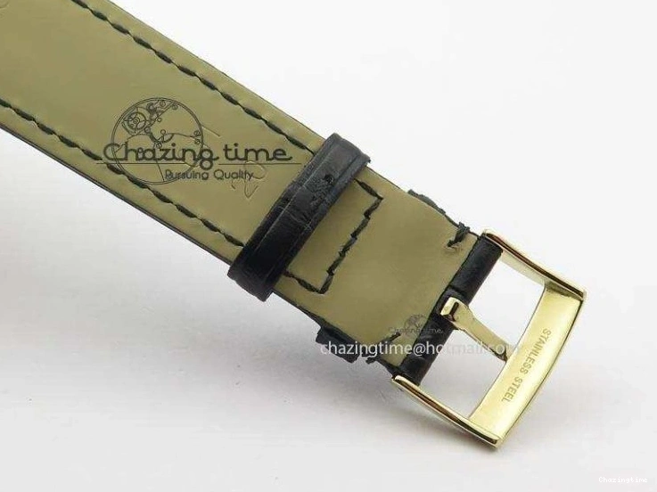 0220 De Ville MK 1:1 Best Edition YG Blue Dial On Black Leather Asian Seagull T1701 (Sec@6) Upgraded 8234